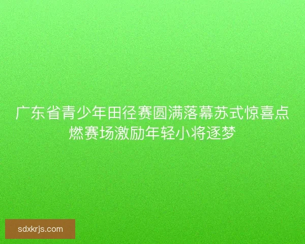 广东省青少年田径赛圆满落幕苏式惊喜点燃赛场激励年轻小将逐梦